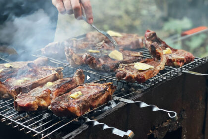 steak on grill