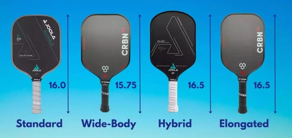 pickleball paddle shapes