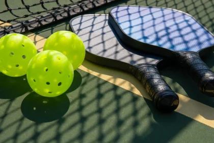 pickleball paddles and balls